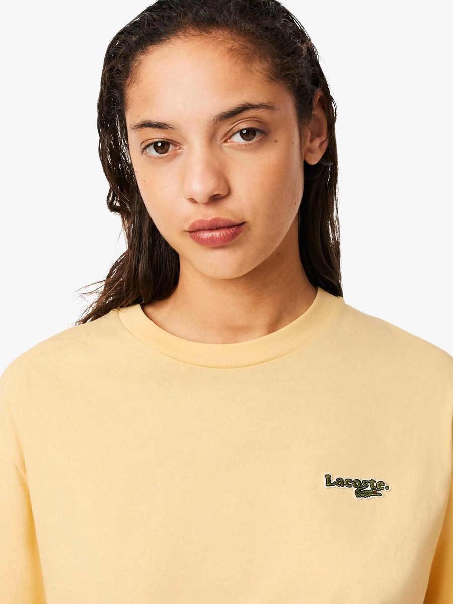 T-shirt Logo in Cotone Oversized a Taglio Corto