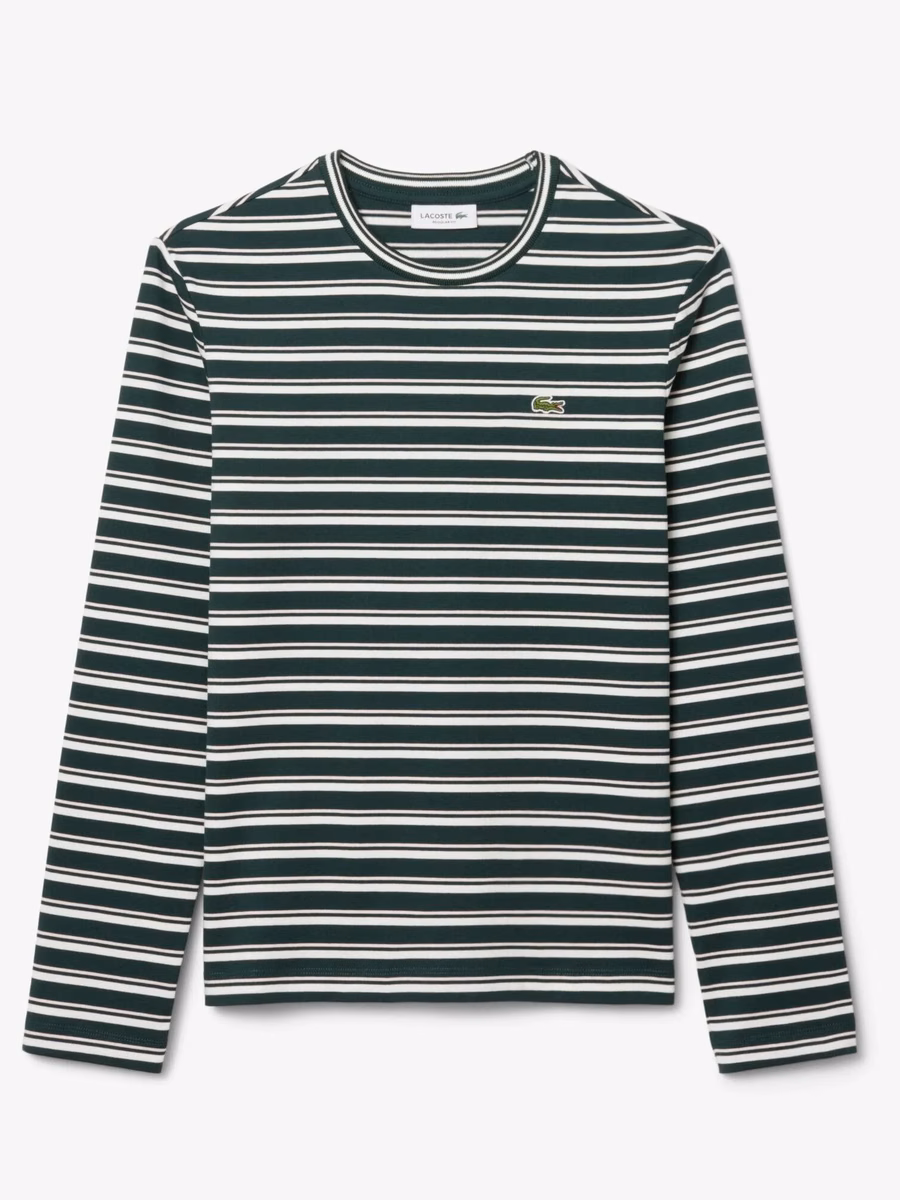 T-shirt a maniche lunghe a righe in jersey
