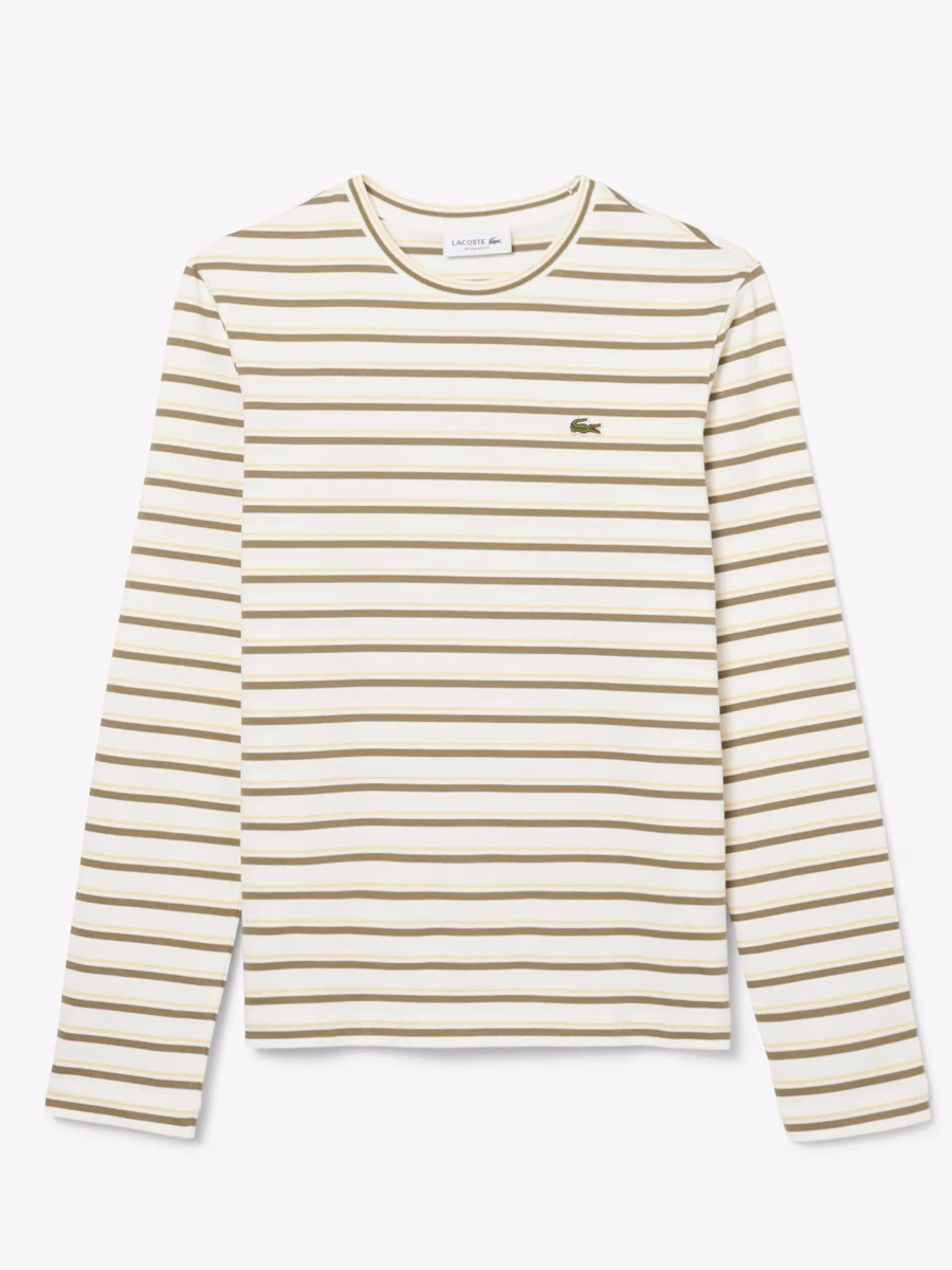 T-shirt a maniche lunghe a righe in jersey