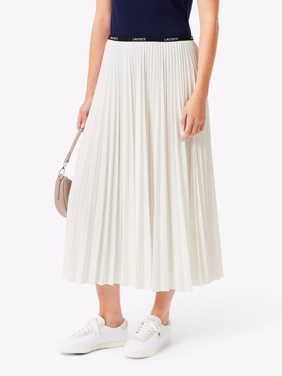 Long Pleated Elasticated Waist Skirt