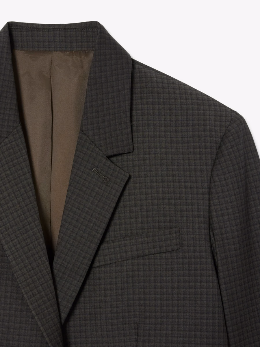 Blazer a Righe in Mistura di Lana