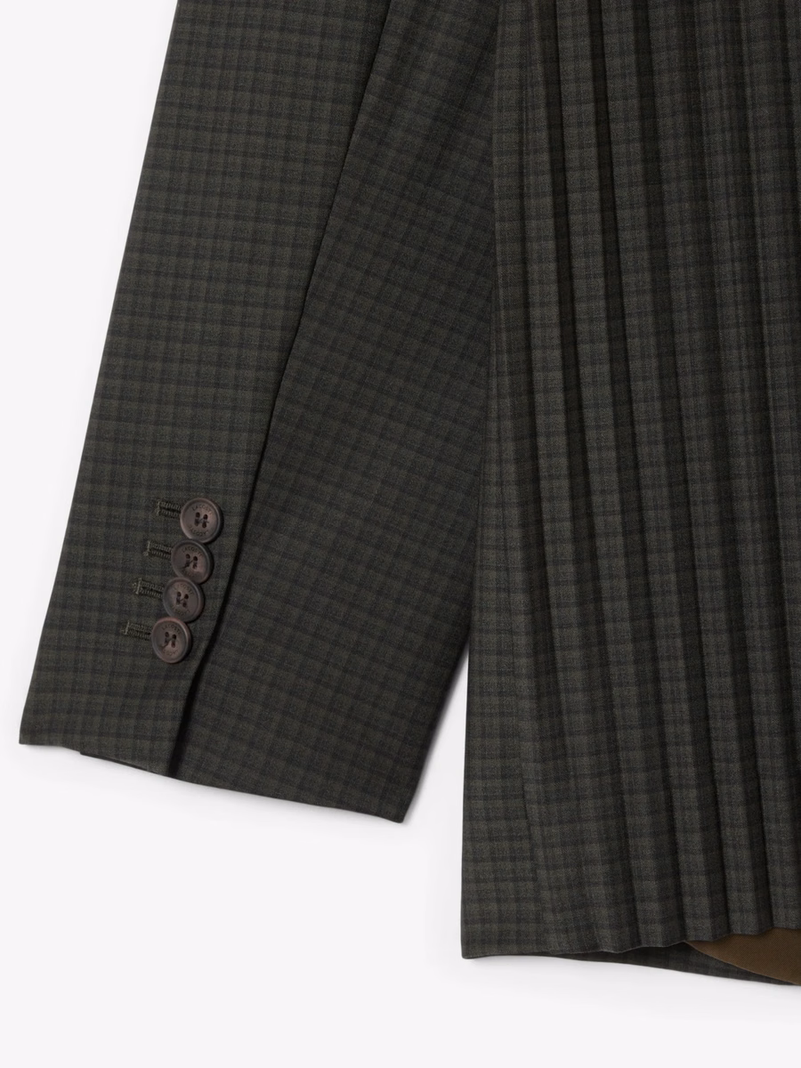 Blazer a Righe in Mistura di Lana