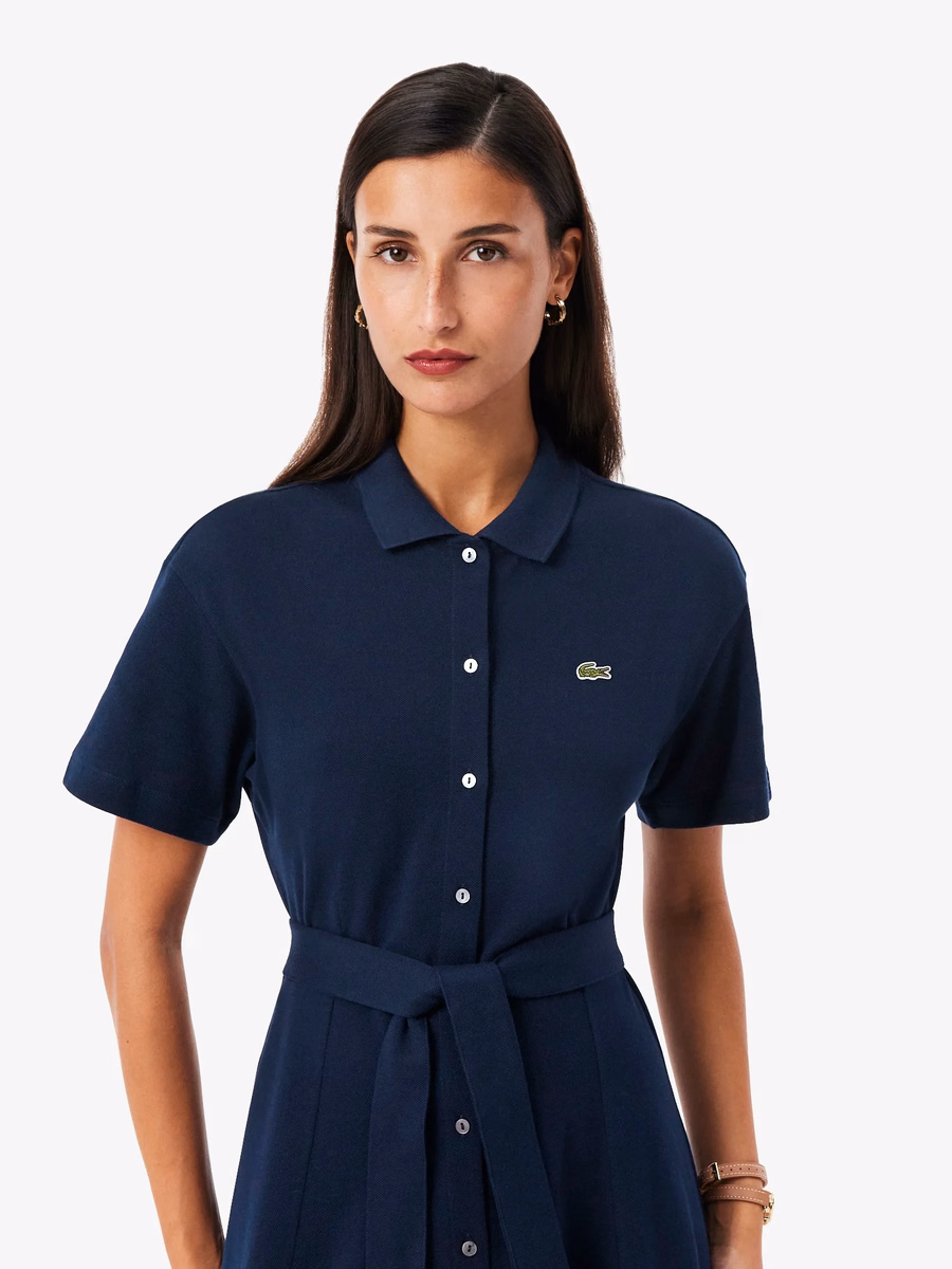 Flared Petit Piqué Polo Dress