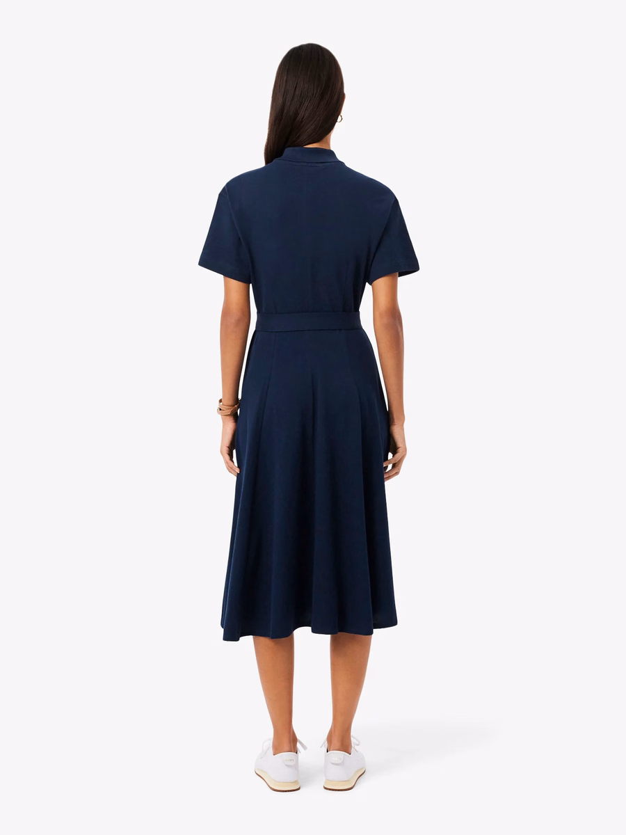 Flared Petit Piqué Polo Dress