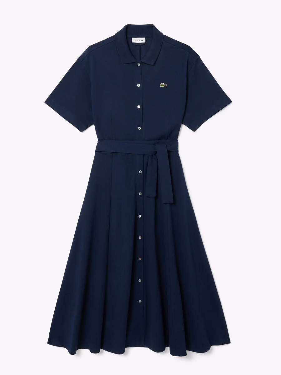 Flared Petit Piqué Polo Dress