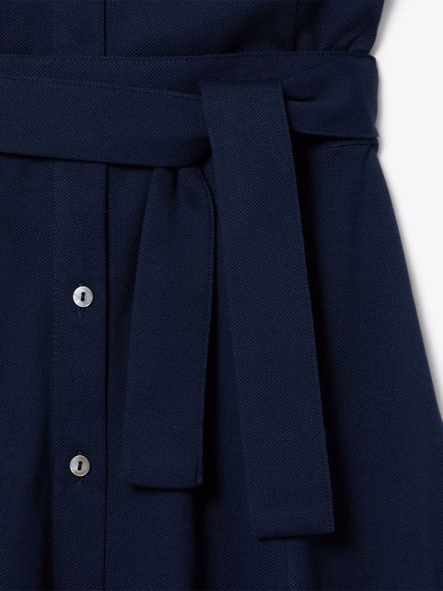 Flared Petit Piqué Polo Dress