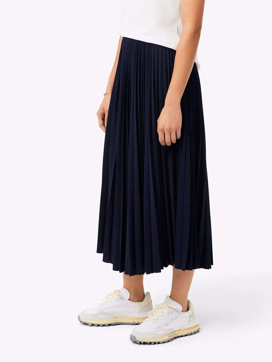 Long Pleated Elasticated Waist Skirt