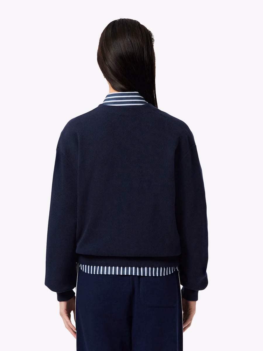 Cardigan in Cotone a V Moss Stitch