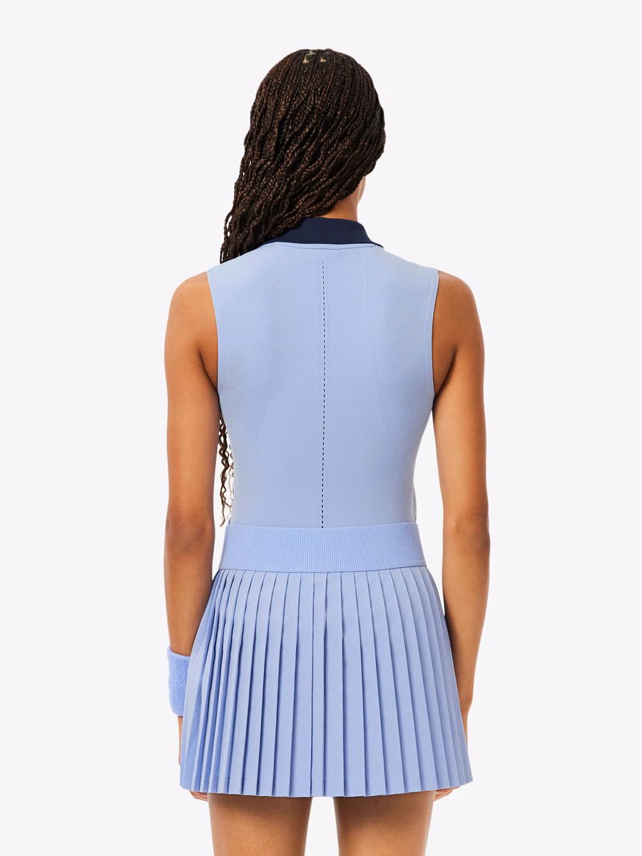 Maglietta Polo da Tennis Senza Maniche in Maglia Stretch