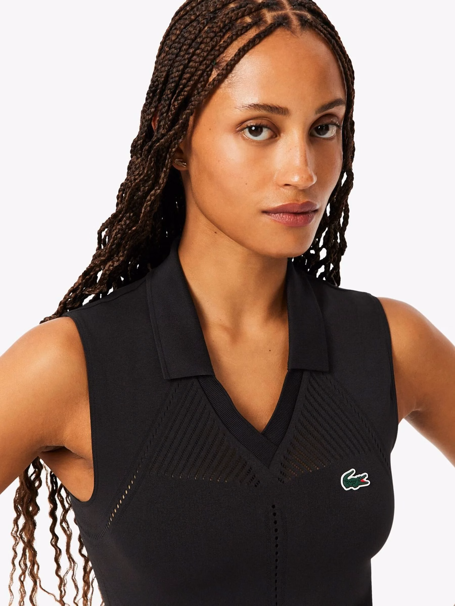 Maglietta Polo da Tennis Senza Maniche in Maglia Stretch
