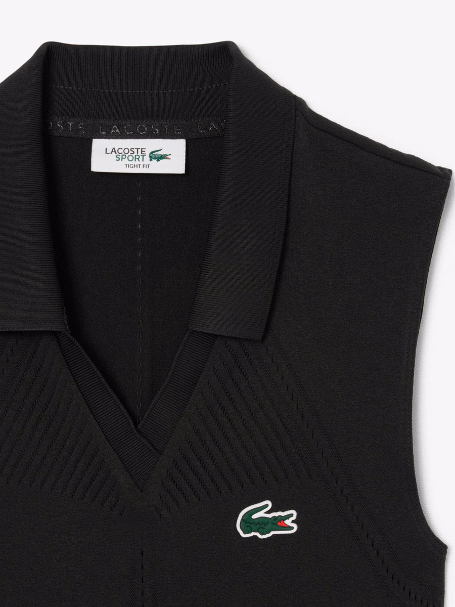 Maglietta Polo da Tennis Senza Maniche in Maglia Stretch