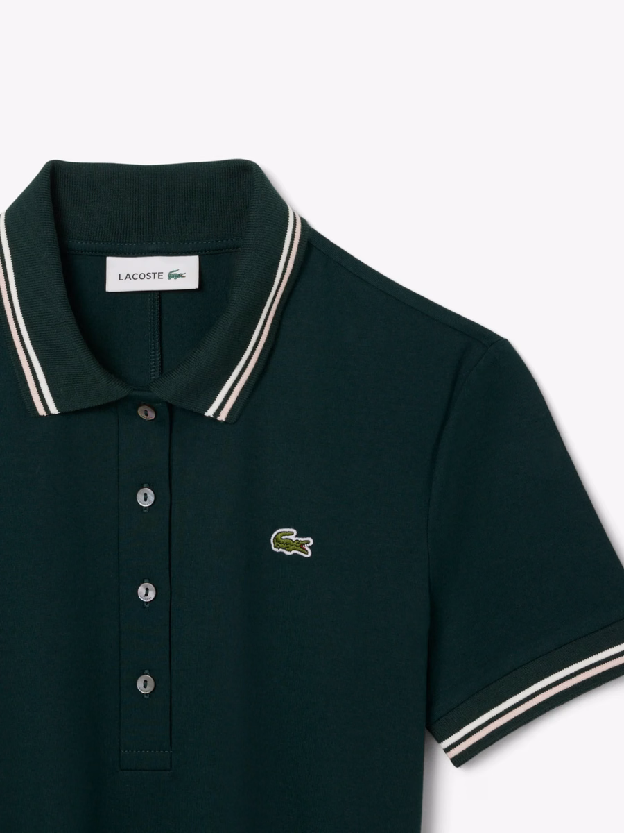 Vestito a ruota con colletto polo allungato