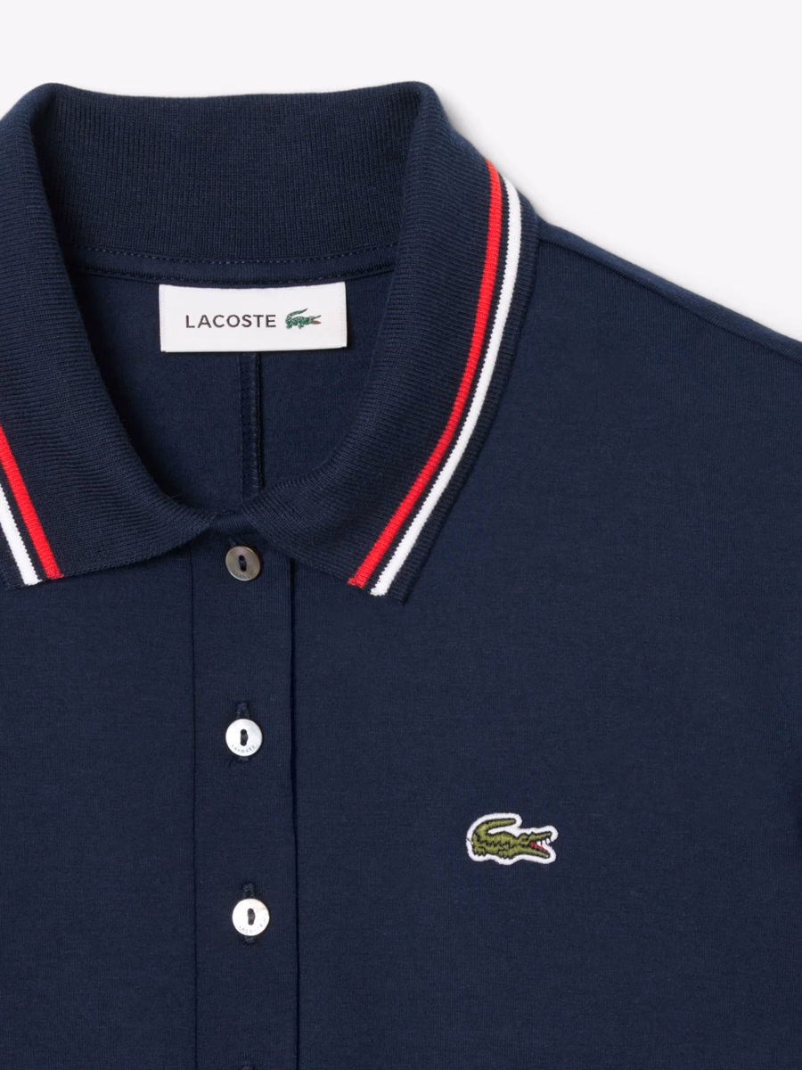 Vestito a ruota con colletto polo allungato