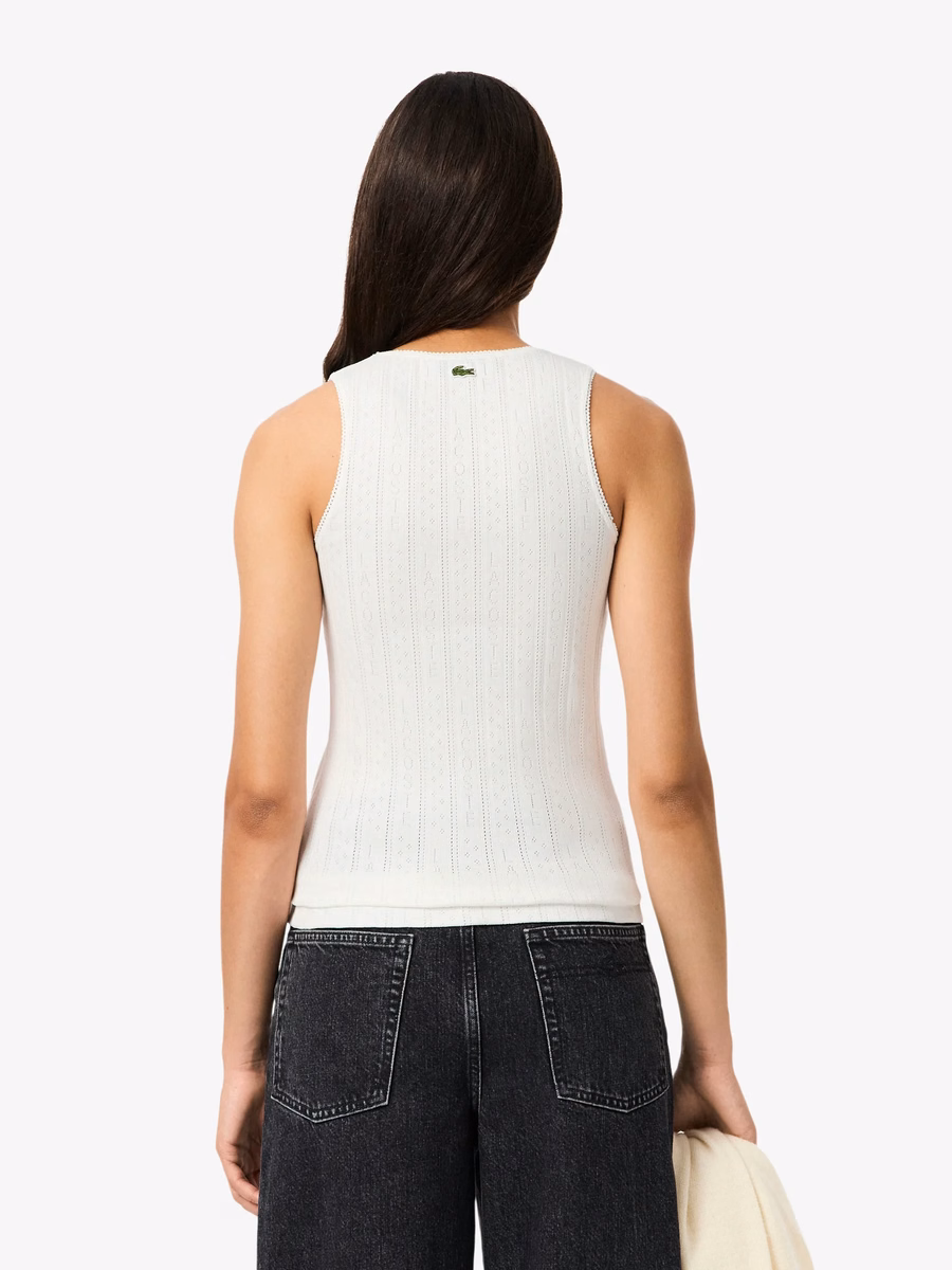 Top in cotone a punto smock slim fit