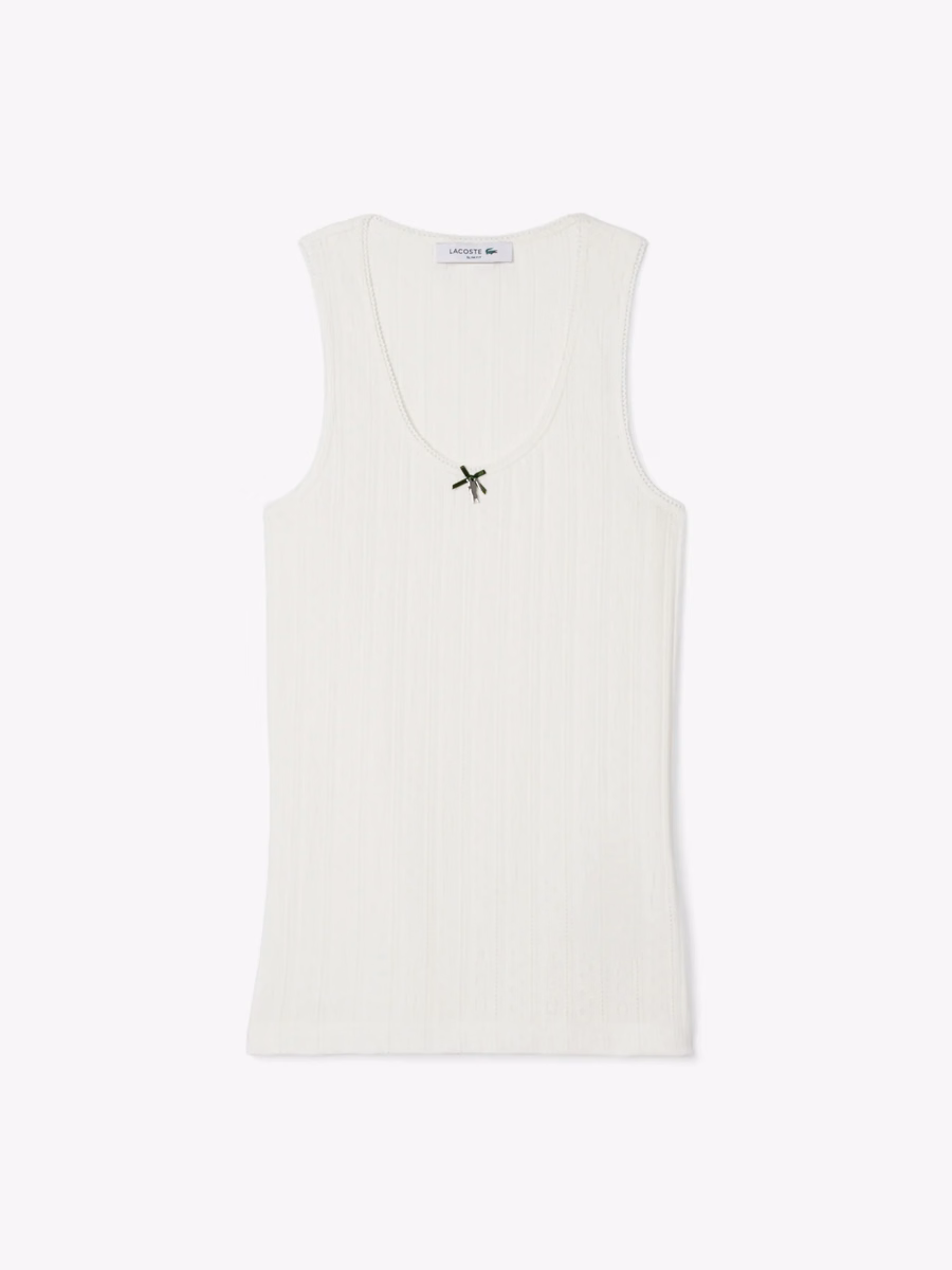 Top in cotone a punto smock slim fit