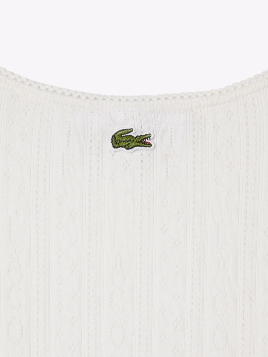 Top in cotone a punto smock slim fit