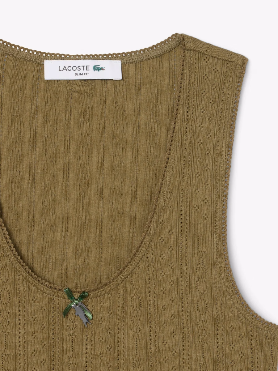 Top in cotone a punto smock slim fit