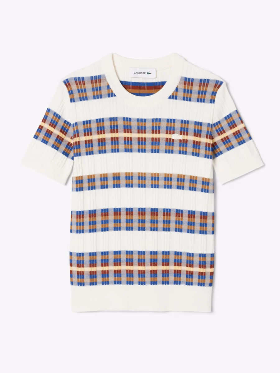 Maglione a maniche corte in maglia a coste