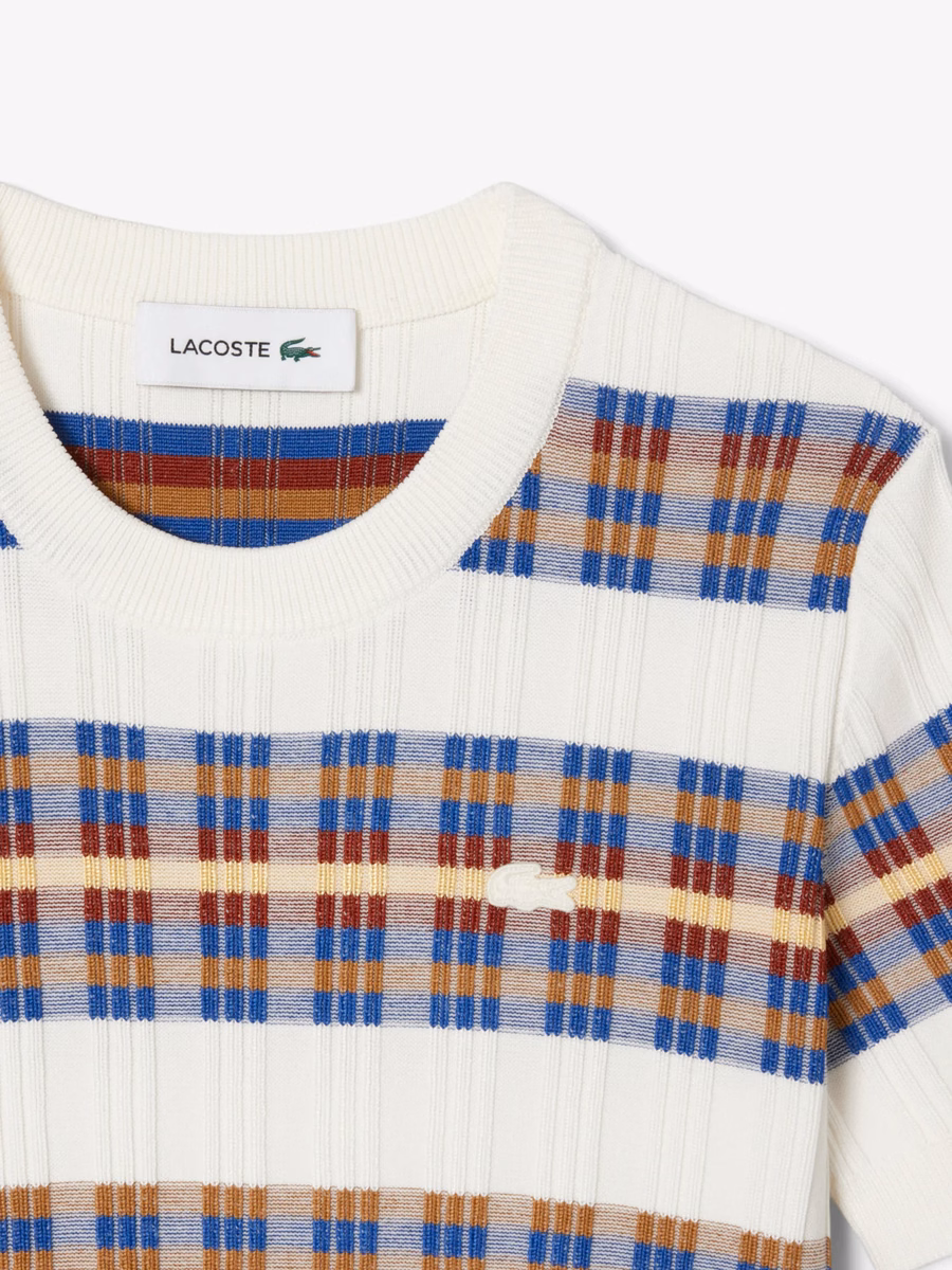 Maglione a maniche corte in maglia a coste
