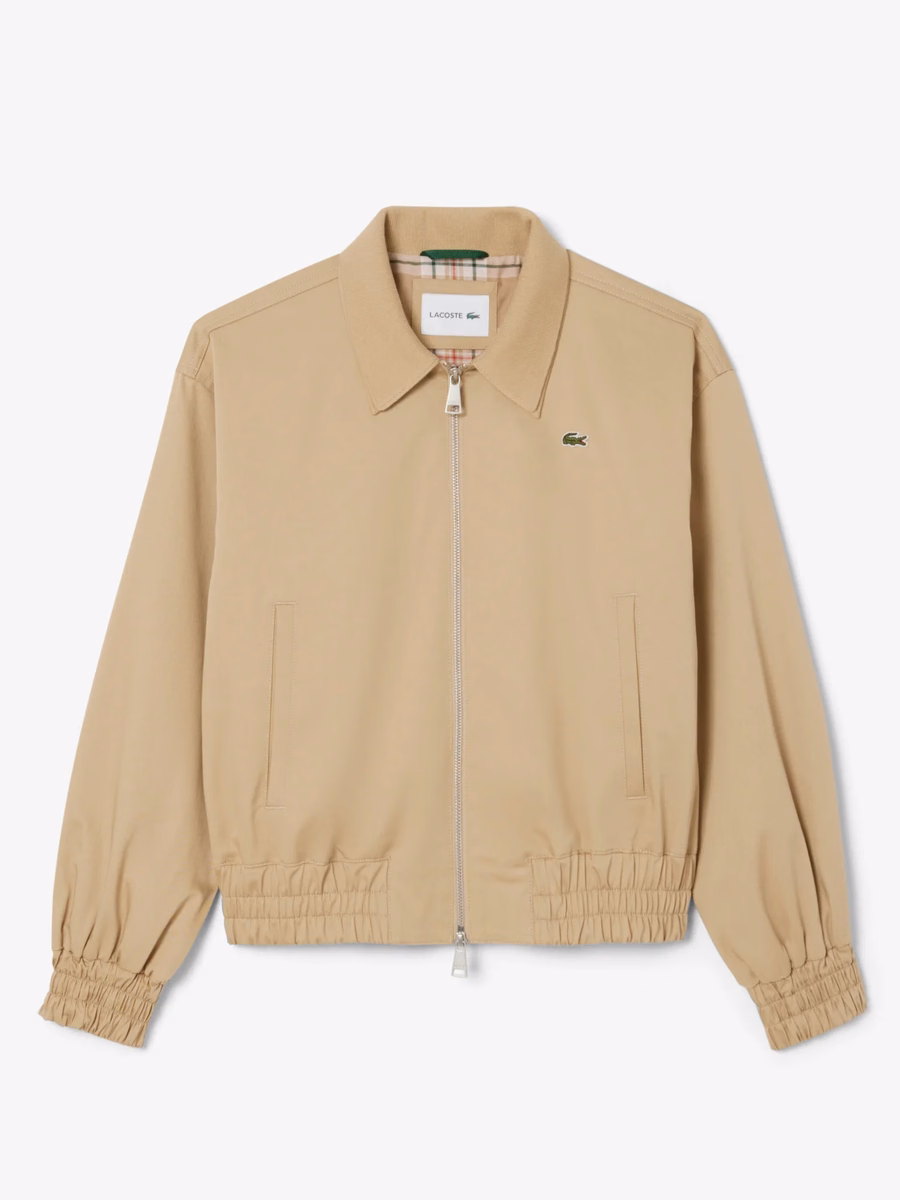 Giacca in gabardine stretch con colletto doppio
