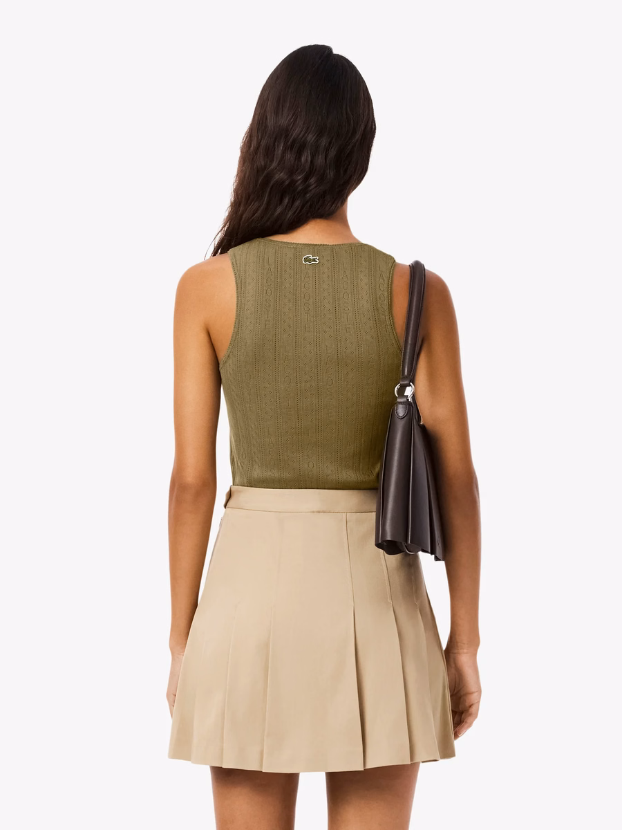 Top in cotone a punto smock slim fit