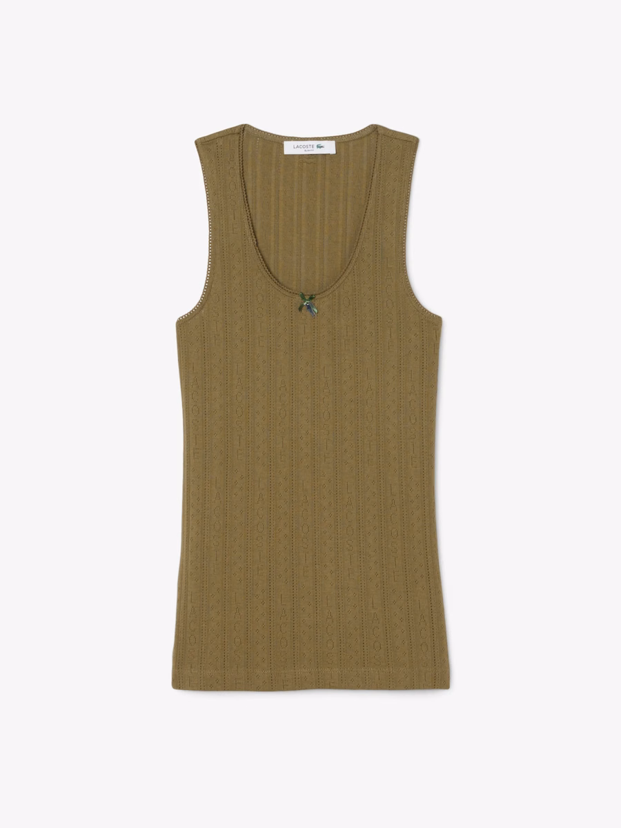 Top in cotone a punto smock slim fit